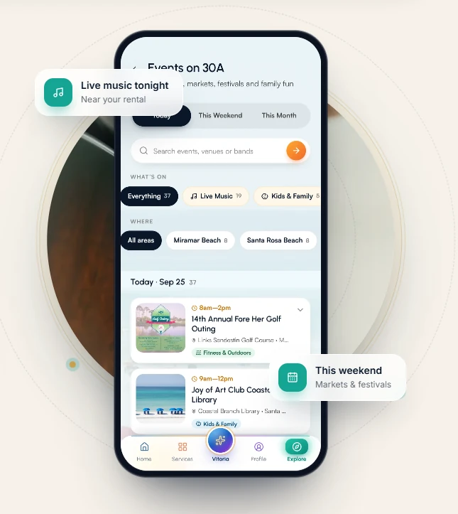 My30A Host app: events on 30A