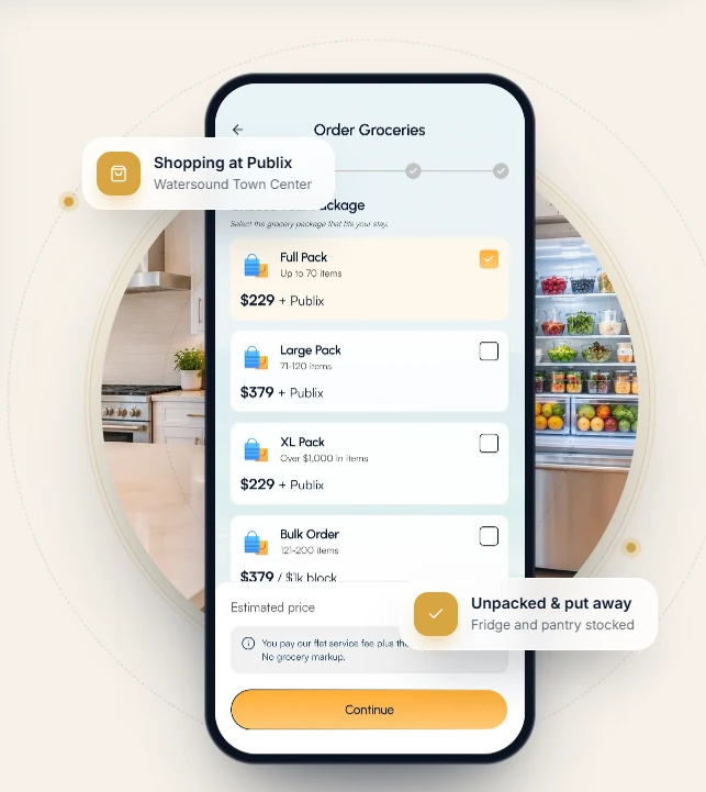 My30A Host app: ordering groceries before arrival