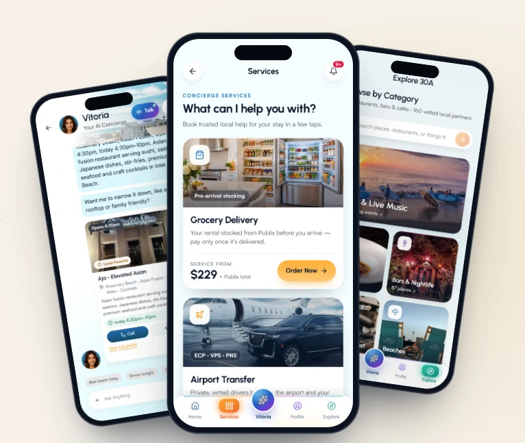 My30A Host app: concierge chat, services, and Explore 30A
